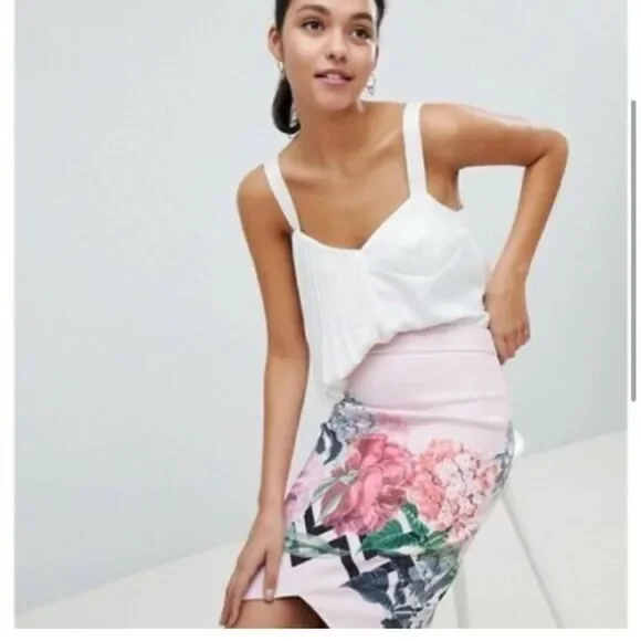 NWOT TED BAKER Palace Garden Floral Pencil Skirt Size 4/US 10